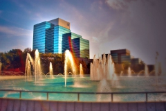 Friendship Park fountain with Prudential Insurance building in background